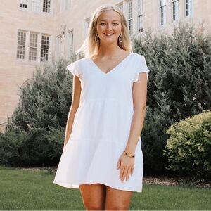 Abercrombie & Fitch Women’s S White Mini Flutter Sleeve Tie Back Dress